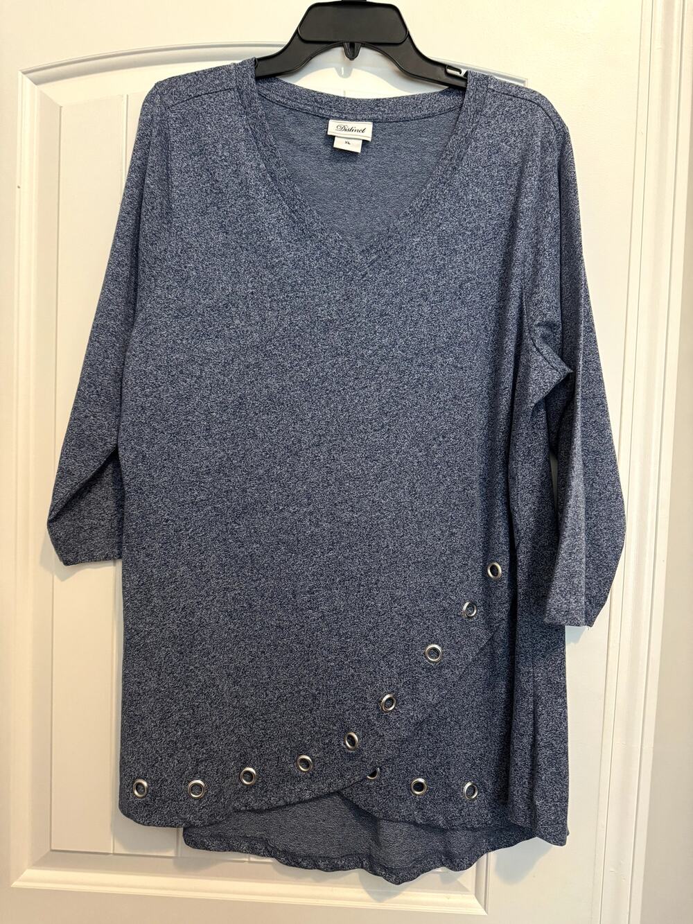 V-Neck Grommet Tulip Tunic from Distinct Denim XL